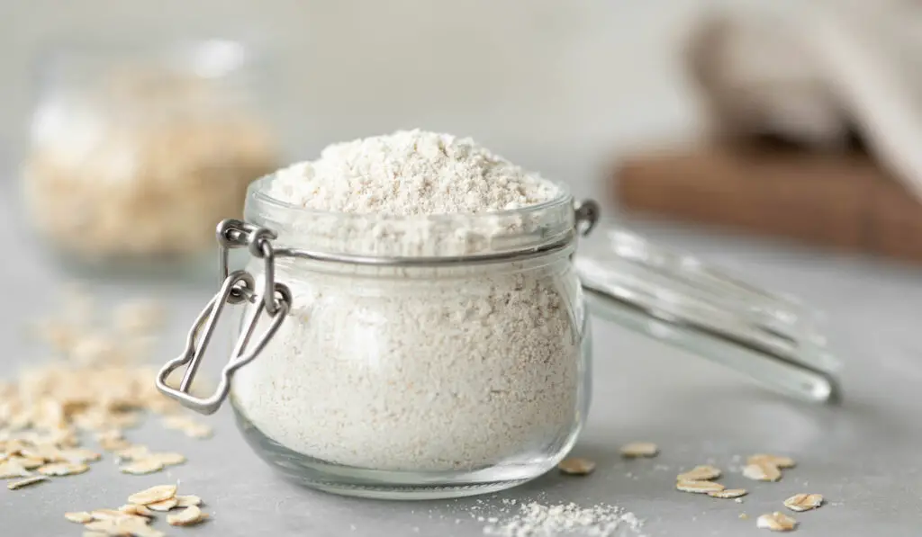 flour in glass container