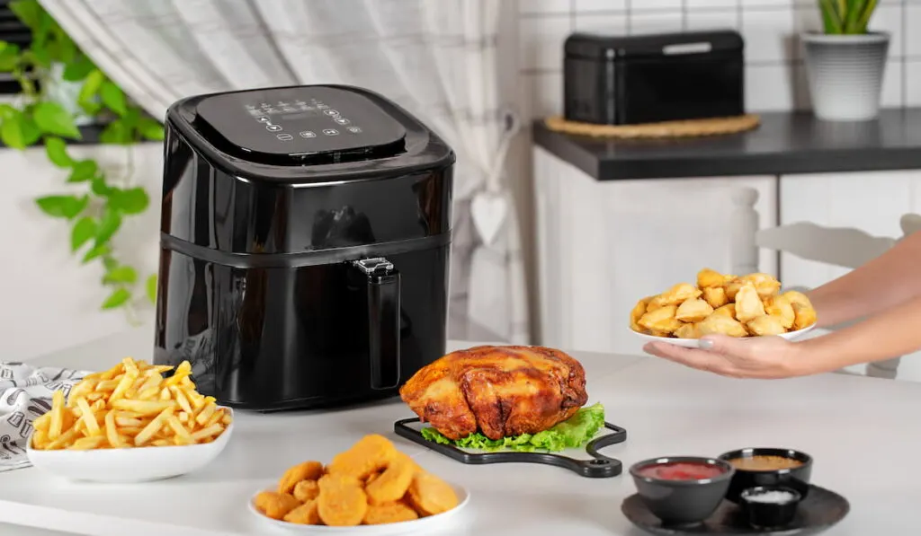 dishes cooked in the airfryer on the kitchen table