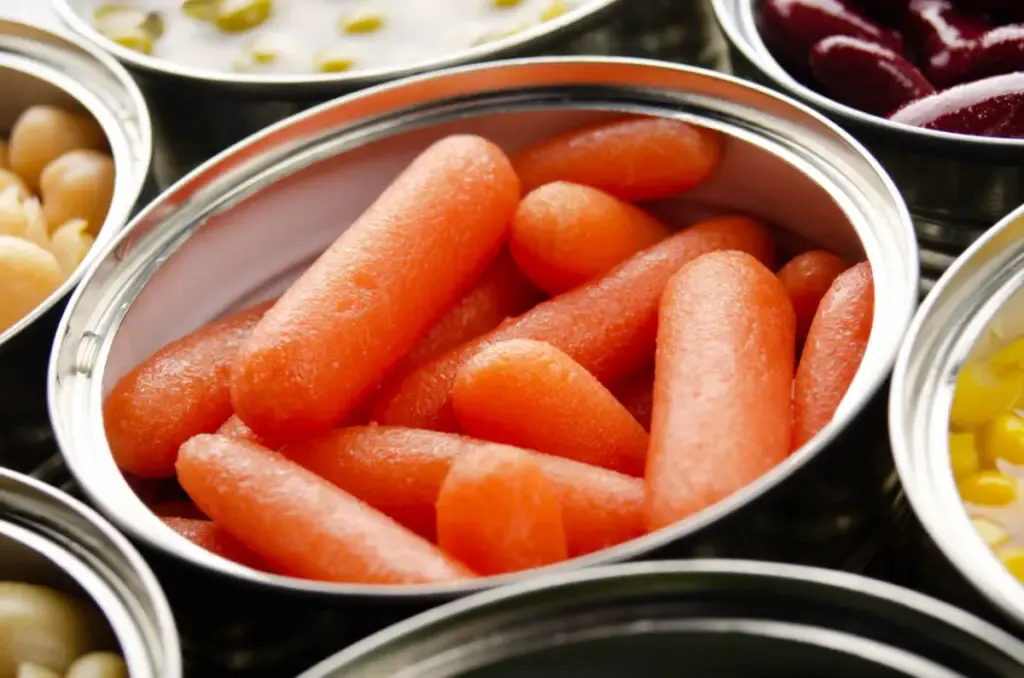 carrots in can freshly opened